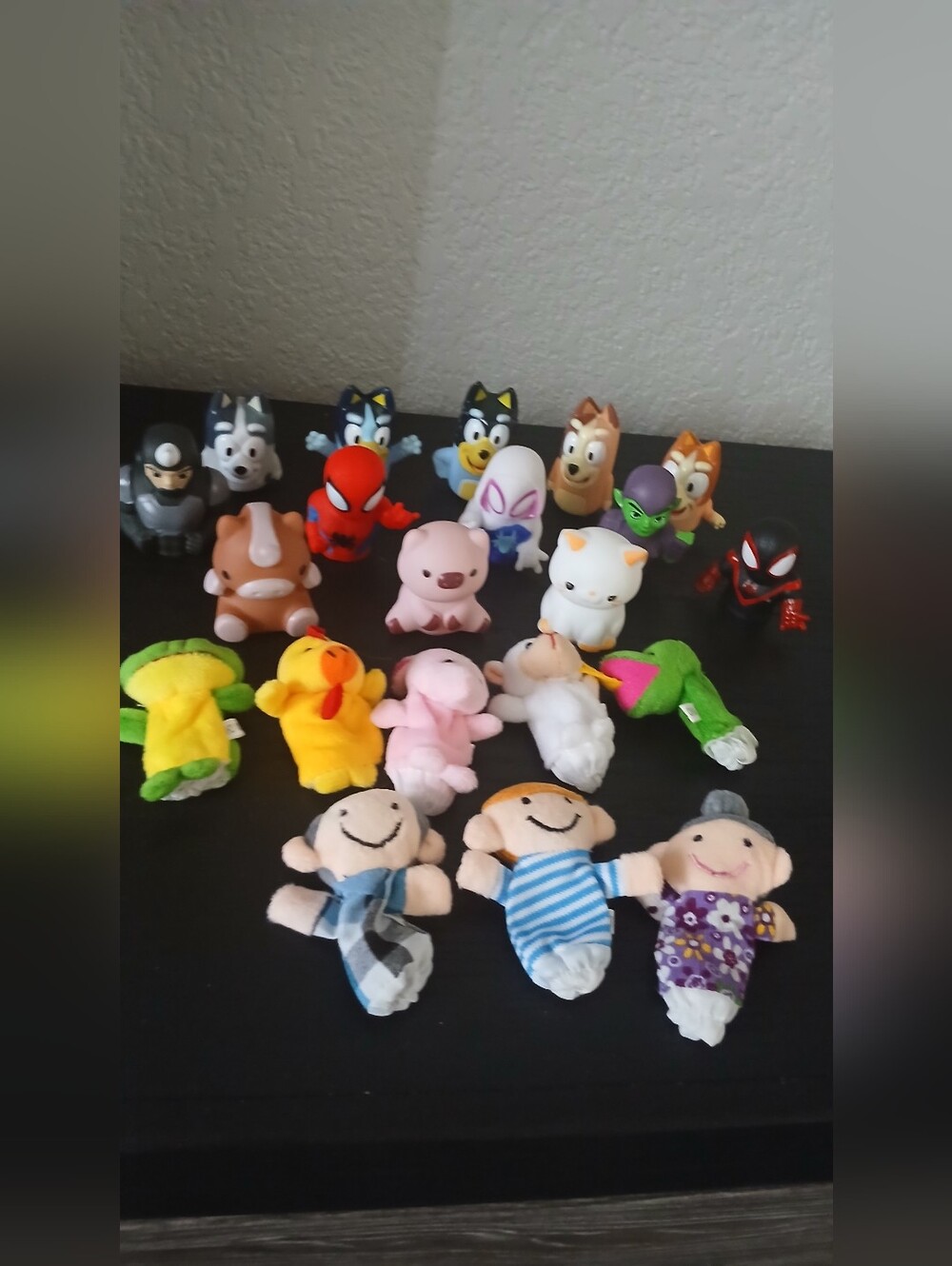 Finger Puppet Bundle- Bluey, Marvel, Spidey, Animals, And Family